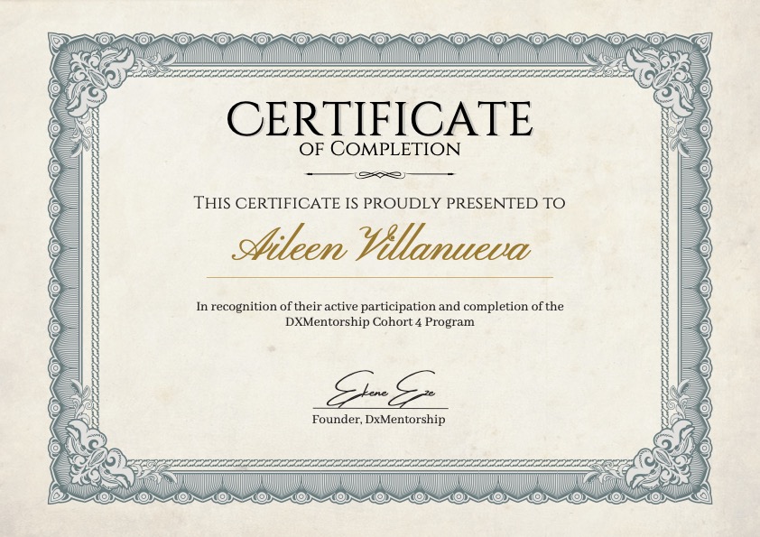 DXMentorship Cohort 4 Certificate